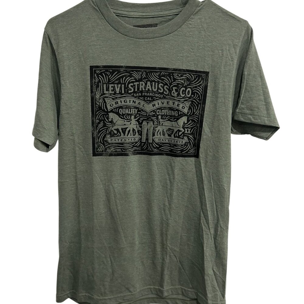 Levis Green Graphic Tee Crew Neck Short Sleeve Unisex Small Casual Classic